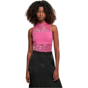 Urban Classics Women's Ladies Laces Bodysuit T-Shirt, Pink, M Urban Classics Women's Ladies Laces Bodysuit T-Shirt, Pink, M