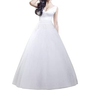 MeiLiMiYu Hoopless Petticoat Crinoline Underskirt Skirt 6 Layers Floor Length Ball Gown Petticoat Underskirt Slip for Wedding Dress, White, One size-L MeiLiMiYu Hoopless Petticoat Crinoline Underskirt Skirt 6 Layers Floor Length Ball Gown Petticoat Underskirt Slip for Wedding Dress, White, One size-L