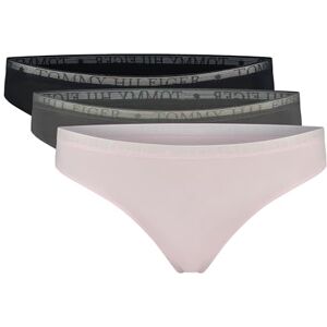 Tommy Hilfiger Women's 3P Thong (Ext Sizes) Pearly Pink/Dark Ash/Des Sky L Tommy Hilfiger Women's 3P Thong (Ext Sizes) Pearly Pink/Dark Ash/Des Sky L