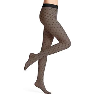 FALKE Women's Eternal 20 DEN W Ti Sheer Patterned 1 Pair Tights, Black 3009, M FALKE Women's Eternal 20 DEN W Ti Sheer Patterned 1 Pair Tights, Black 3009, M