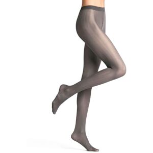 FALKE Women's Slick Skin 40 DEN W Ti Semi-Opaque Patterned 1 Pair Tights, Grey Flanell 3210, S FALKE Women's Slick Skin 40 DEN W Ti Semi-Opaque Patterned 1 Pair Tights, Grey Flanell 3210, S