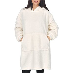 Sleepdown Womens Ladies Single Layer Borg Blanket Hoodie Warm Soft Cosy Loungewear One Size Cream Sleepdown Womens Ladies Single Layer Borg Blanket Hoodie Warm Soft Cosy Loungewear One Size Cream