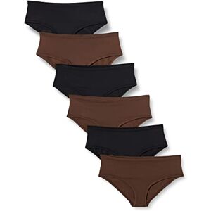 Amazon Essentials Women's Microfibre Underwear (Hipster & Thong, Available in Plus Size), Pack of 6, Black/Rich Hazel, 3XL Plus Amazon Essentials Women's Microfibre Underwear (Hipster & Thong, Available in Plus Size), Pack of 6, Black/Rich Hazel, 3XL Plus