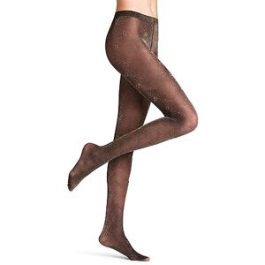 FALKE Women's Day to Night 30 DEN W TI Sheer Patterned 1 Pair Tights, Black (Black/Gold 3335), S FALKE Women's Day to Night 30 DEN W TI Sheer Patterned 1 Pair Tights, Black (Black/Gold 3335), S
