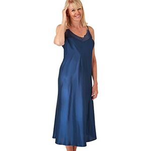 Marlon Womens Juno Strappy Satin & Floral Lace Nightgown, Ocean Blue, 14-16 Marlon Womens Juno Strappy Satin & Floral Lace Nightgown, Ocean Blue, 14-16