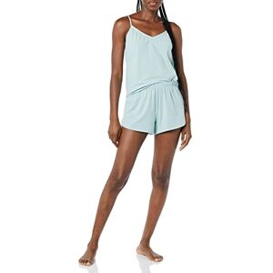 Amazon Essentials Women's Knit Jersey Cami-Short Pyjama Set, Dusty Blue, S Amazon Essentials Women's Knit Jersey Cami-Short Pyjama Set, Dusty Blue, S