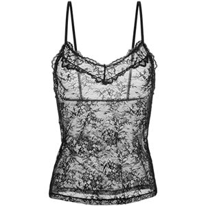 DORINA Origins Lace Camisole, Tight-Fit, Adjustable Straps, Bow Detail, Allover Lace Trim, Picot Elastic, Black DORINA Origins Lace Camisole, Tight-Fit, Adjustable Straps, Bow Detail, Allover Lace Trim, Picot Elastic, Black