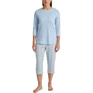 Calida Sweet Dreams Women's 3/4 Pyjamas 100% Cotton Trousers with Fabric Covered Elastic Waistband, Arctic Ice, 36-38 Calida Sweet Dreams Women's 3/4 Pyjamas 100% Cotton Trousers with Fabric Covered Elastic Waistband, Arctic Ice, 36-38