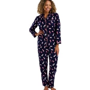 Indigo Sky Women's Luella 100% Brushed Cotton Wincyette Pyjama, Dog Navy, 16-18 Indigo Sky Women's Luella 100% Brushed Cotton Wincyette Pyjama, Dog Navy, 16-18
