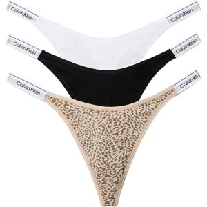 Calvin Klein Women DIPPED THONG 3PK BLUE (BLACK/CLASSIC WHITE/ANIMAL MIRROR) XS Calvin Klein Women DIPPED THONG 3PK BLUE (BLACK/CLASSIC WHITE/ANIMAL MIRROR) XS