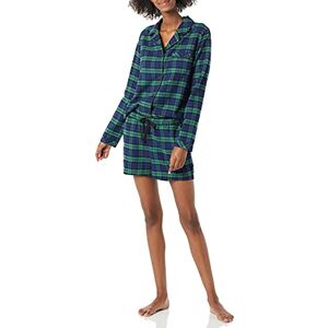 Amazon Essentials Women's Lightweight Woven Flannel Pyjama Set with Shorts, Dark Green Navy Blackwatch Plaid, XL Amazon Essentials Women's Lightweight Woven Flannel Pyjama Set with Shorts, Dark Green Navy Blackwatch Plaid, XL