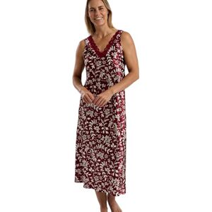 Marlon Womens Cleo Printed Satin & Floral Lace Long Nightgown, Deep Cherry, 10-12 Marlon Womens Cleo Printed Satin & Floral Lace Long Nightgown, Deep Cherry, 10-12