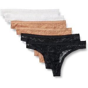 Amazon Essentials Women's Stretch All Over Lace Boyshort, Pack of 6, Black/Washed Bronze/White, 16 Amazon Essentials Women's Stretch All Over Lace Boyshort, Pack of 6, Black/Washed Bronze/White, 16