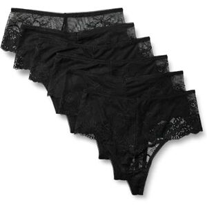Amazon Essentials Women's Soft-Stretch Lace Knickers, Bikini, Cheeky, High-Waisted Thong, Hipster and Thong Styles, Pack of 6, Black, 14 Amazon Essentials Women's Soft-Stretch Lace Knickers, Bikini, Cheeky, High-Waisted Thong, Hipster and Thong Styles, Pack of 6, Black, 14