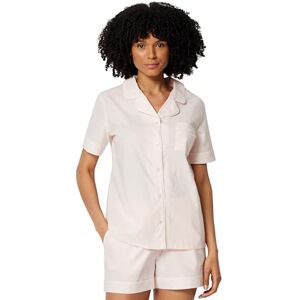 Amazon Essentials Women's Cotton Stretch Poplin Pajama Set, Short Sleeve Button-Down with Shorts, Pale Pink, Small Amazon Essentials Women's Cotton Stretch Poplin Pajama Set, Short Sleeve Button-Down with Shorts, Pale Pink, Small