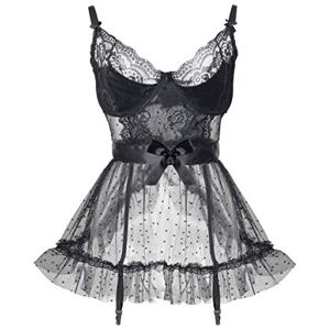 LINGERLOVE Sexy Lingerie for Women Plus Size Lace Babydoll with Underwire Push up Cups, Black, XXXXL LINGERLOVE Sexy Lingerie for Women Plus Size Lace Babydoll with Underwire Push up Cups, Black, XXXXL
