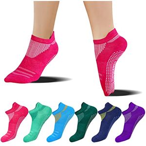 FUNDENCY Non Slip Yoga Socks for Women 6 Pairs, Anti-Skid Socks for Pilates Bikram Fitness Socks with Grips, Multicolor2, One Size FUNDENCY Non Slip Yoga Socks for Women 6 Pairs, Anti-Skid Socks for Pilates Bikram Fitness Socks with Grips, Multicolor2, One Size
