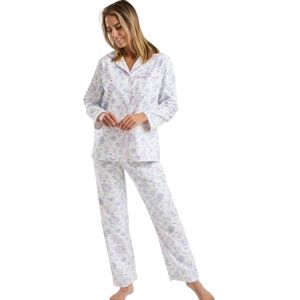 Marlon Womens Blanche Printed Brushed Cotton Piped Revere Collar Pyjama, Bouquet Lavender, 24-26 Marlon Womens Blanche Printed Brushed Cotton Piped Revere Collar Pyjama, Bouquet Lavender, 24-26