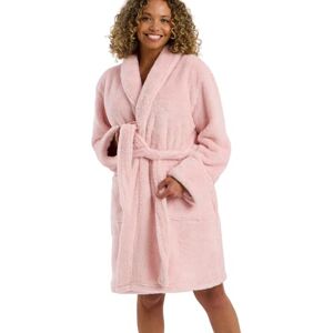 Indigo Sky Tanya Cosy Fleece Shawl Collar Robe Warm Winter Loungewear, New Pink, 20-22 Indigo Sky Tanya Cosy Fleece Shawl Collar Robe Warm Winter Loungewear, New Pink, 20-22