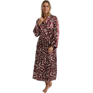 Marlon Womens Vara Piped Floral Printed Satin Long Robe, Deep Cherry, 10-12 Marlon Womens Vara Piped Floral Printed Satin Long Robe, Deep Cherry, 10-12