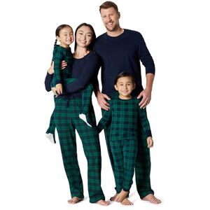 Amazon Essentials Women's Matching Holiday Family Pyjama Sets, Dark Emerald Green Navy Plaid, S Amazon Essentials Women's Matching Holiday Family Pyjama Sets, Dark Emerald Green Navy Plaid, S