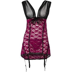 Shirley of Hollywood Stretch Lace and Denier Chemise, Number X25235, 3X-Large, Magenta/Black Shirley of Hollywood Stretch Lace and Denier Chemise, Number X25235, 3X-Large, Magenta/Black