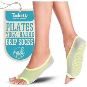Tucketts Ballerina Toeless Non-Slip Grip Socks, Made in Colombia, Ballet Flat Style Perfect for Barre, Pilates, One Size Fits Most, 1 Pair, Grey & Lime Tucketts Ballerina Toeless Non-Slip Grip Socks, Made in Colombia, Ballet Flat Style Perfect for Barre, Pilates, One Size Fits Most, 1 Pair, Grey & Lime