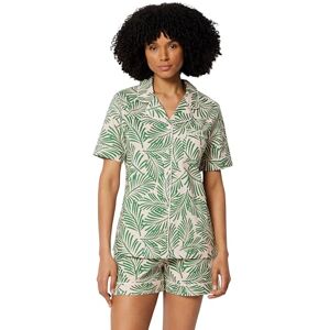 Amazon Essentials Women's Cotton Stretch Poplin Pajama Set, Short Sleeve Button-Down with Shorts, Light Pink Palm Leaves, XX-Large Amazon Essentials Women's Cotton Stretch Poplin Pajama Set, Short Sleeve Button-Down with Shorts, Light Pink Palm Leaves, XX-Large
