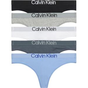 Calvin Klein Women's 5 Pack Thongs with Logo Waistband, Multicolor (Black/White/Grey Heather/Frozen Fio), L Calvin Klein Women's 5 Pack Thongs with Logo Waistband, Multicolor (Black/White/Grey Heather/Frozen Fio), L