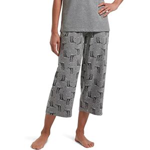 HUE Women's Printed Knit Capri Pyjama Sleep Pants Bottoms, Medium Grey Heather/Sweet Kitty, 2X HUE Women's Printed Knit Capri Pyjama Sleep Pants Bottoms, Medium Grey Heather/Sweet Kitty, 2X