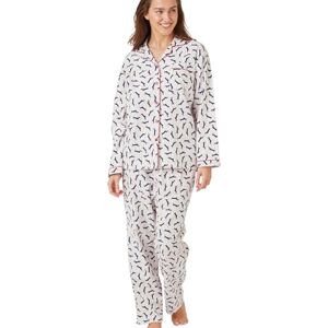 Indigo Sky Women's Luella 100% Brushed Cotton Wincyette Pyjama, Ivory Dog, 8-10 Indigo Sky Women's Luella 100% Brushed Cotton Wincyette Pyjama, Ivory Dog, 8-10