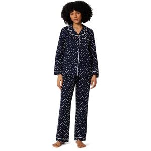 Amazon Essentials Women's Cotton Stretch Poplin Pajama Set, Long Sleeve Button-Down Shirt with Pants, Navy Ivory Dot, XXL Amazon Essentials Women's Cotton Stretch Poplin Pajama Set, Long Sleeve Button-Down Shirt with Pants, Navy Ivory Dot, XXL