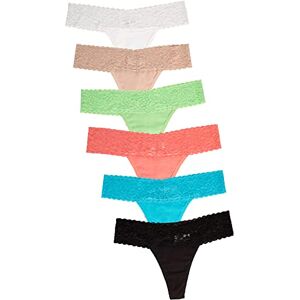 Jo & Bette (6 Pack Cotton Womens Thong Underwear, Lace Trim Soft Sexy Lingerie Knickers Set Jo & Bette (6 Pack Cotton Womens Thong Underwear, Lace Trim Soft Sexy Lingerie Knickers Set