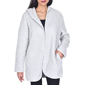 Sleepdown Womens Ladies House Coat Bath Robe With Hood Plain Borg Warm Cosy Dressing Gown Loungewear M/L Light Grey Sleepdown Womens Ladies House Coat Bath Robe With Hood Plain Borg Warm Cosy Dressing Gown Loungewear M/L Light Grey