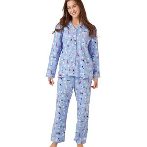 Indigo Sky Women's Luella 100% Brushed Cotton Wincyette Pyjama, Blue Socks, 16-18 Indigo Sky Women's Luella 100% Brushed Cotton Wincyette Pyjama, Blue Socks, 16-18