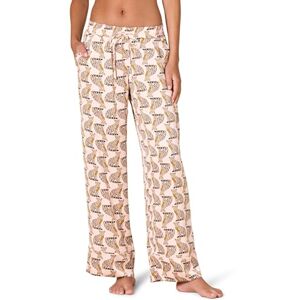 Amazon Essentials Women's Regular-Fit Full-Length Satin Pyjama Trousers, Pale Pink Blush Leopard, M Amazon Essentials Women's Regular-Fit Full-Length Satin Pyjama Trousers, Pale Pink Blush Leopard, M