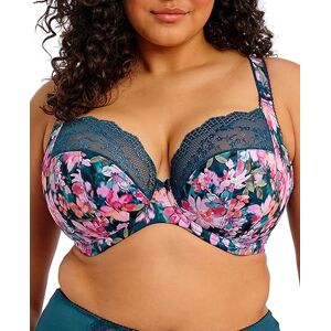 Elomi Women's Lucie Underwire Plunge Bra UK Sizes D-K, US Sizes D-O, Teal Floral, 36FF Elomi Women's Lucie Underwire Plunge Bra UK Sizes D-K, US Sizes D-O, Teal Floral, 36FF