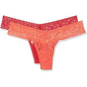 Sylvie Flirty Lingerie Women's Aki Thong, Multicoloured (Flamingo Pink/Red 9999), One Size pack of 2 Sylvie Flirty Lingerie Women's Aki Thong, Multicoloured (Flamingo Pink/Red 9999), One Size pack of 2