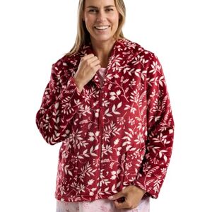 Marlon Women's Lucy Fleece Bed Jacket Soft Short Robe with Collar, Long Sleeves & Button or Zip Closure Cosy & Warm Loungewear, Deep Cherry, M Marlon Women's Lucy Fleece Bed Jacket Soft Short Robe with Collar, Long Sleeves & Button or Zip Closure Cosy & Warm Loungewear, Deep Cherry, M