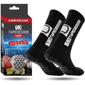 Tapedesign "Classic 1 Pair Non-Slip Football Grip Socks Black (Size 5-14) for Men, Women & Kids Soccer Socks for Adults & Youth (Unisex) Anti-Slip Sport Socks for Basketball, Tennis & Running Tapedesign "Classic 1 Pair Non-Slip Football Grip Socks Black (Size 5-14) for Men, Women & Kids Soccer Socks for Adults & Youth (Unisex) Anti-Slip Sport Socks for Basketball, Tennis & Running