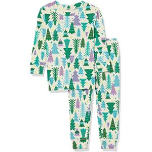 Amazon Essentials Women's Snug-Fit Cotton Pyjama Sleepwear Sets, Ecru Festive Tree, XS Amazon Essentials Women's Snug-Fit Cotton Pyjama Sleepwear Sets, Ecru Festive Tree, XS
