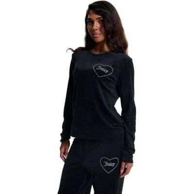 Juicy Couture Women's Stud Heart Velour Lounge Top Juicy Couture Women's Stud Heart Velour Lounge Top