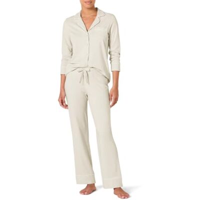 Amazon Essentials Women's Cotton Modal Long-Sleeve Shirt and Full-Length Bottom Pyjama Set Amazon Essentials Women's Cotton Modal Long-Sleeve Shirt and Full-Length Bottom Pyjama Set