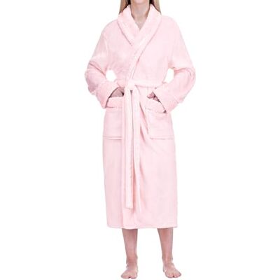 PAVILIA Women's Robes Classic (pack of 1) 260 GSM Satin Waffle Trim, Warm Lightweight Housecoat Pockets Tie Belt, Spa Shower Home College Dorm, Holiday Gift for Her PAVILIA Women's Robes Classic (pack of 1) 260 GSM Satin Waffle Trim, Warm Lightweight Housecoat Pockets Tie Belt, Spa Shower Home College Dorm, Holiday Gift for Her