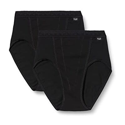 Sloggi Women's Tai 2 Pack Control Knickers, Black, 20 UK Sloggi Women's Tai 2 Pack Control Knickers, Black, 20 UK
