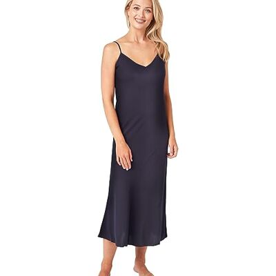 Indigo Sky Women's Samsara Long Satin Chemise, Deep Navy, 12-14 Indigo Sky Women's Samsara Long Satin Chemise, Deep Navy, 12-14