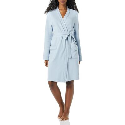 Amazon Essentials Women's Lightweight Waffle Mid-Length Dressing Gown (Available in Plus Size), Dusty Blue, S Amazon Essentials Women's Lightweight Waffle Mid-Length Dressing Gown (Available in Plus Size), Dusty Blue, S