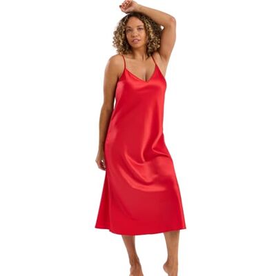 Indigo Sky Women's Samsara Long Satin Chemise, Rococo, 24-26 Indigo Sky Women's Samsara Long Satin Chemise, Rococo, 24-26