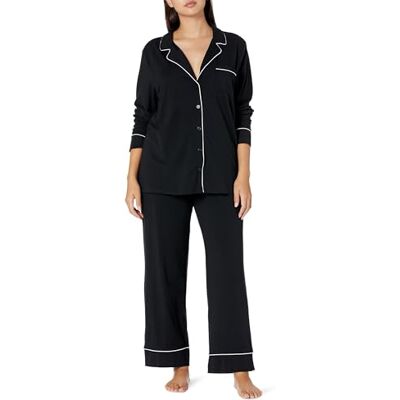 Amazon Essentials Women's Cotton Modal Long-Sleeve Shirt and Full-Length Bottom Pyjama Set Amazon Essentials Women's Cotton Modal Long-Sleeve Shirt and Full-Length Bottom Pyjama Set