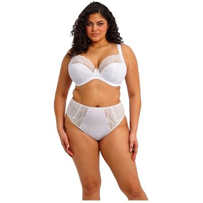 Elomi Women's Plus Size Lucie Stretch Lace Underwire Plunge Bra, White, 42H US Elomi Women's Plus Size Lucie Stretch Lace Underwire Plunge Bra, White, 42H US